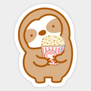 Cute Popcorn Sloth Sticker